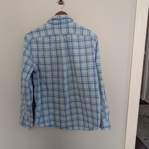 Men's Vineyard Vines Murray Slim Fit Cotton Plaid Pink Blue Medium - Picture 2 of 4